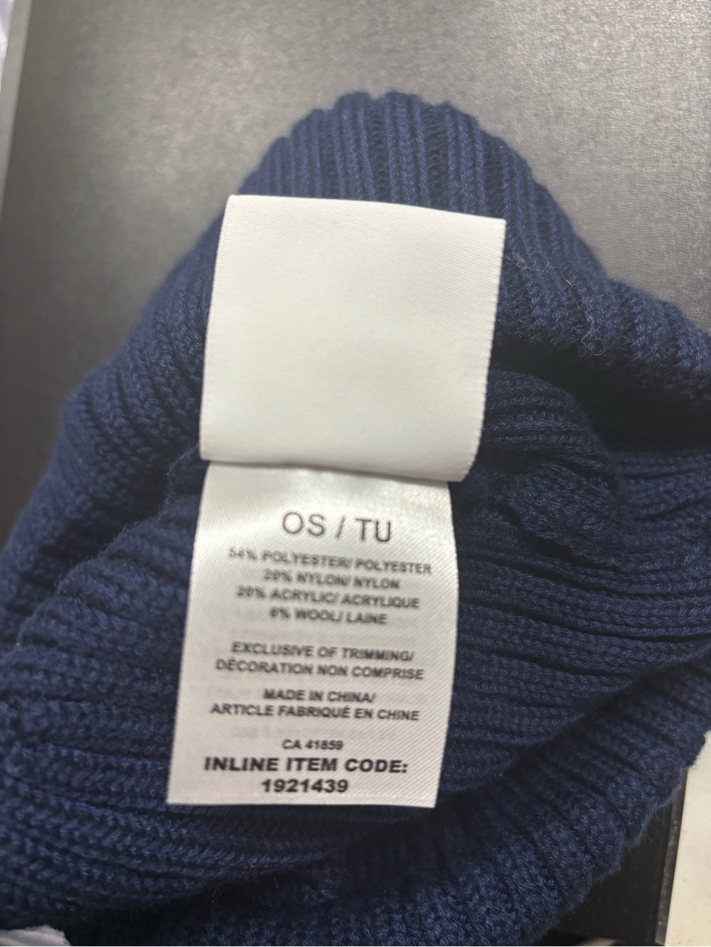 Navy Knit Cuffed Beanie - Picture 2 of 2